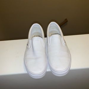 White Slip-On Vans